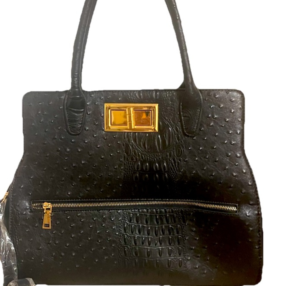 Faux Gator Handbag  13”x15” Structured